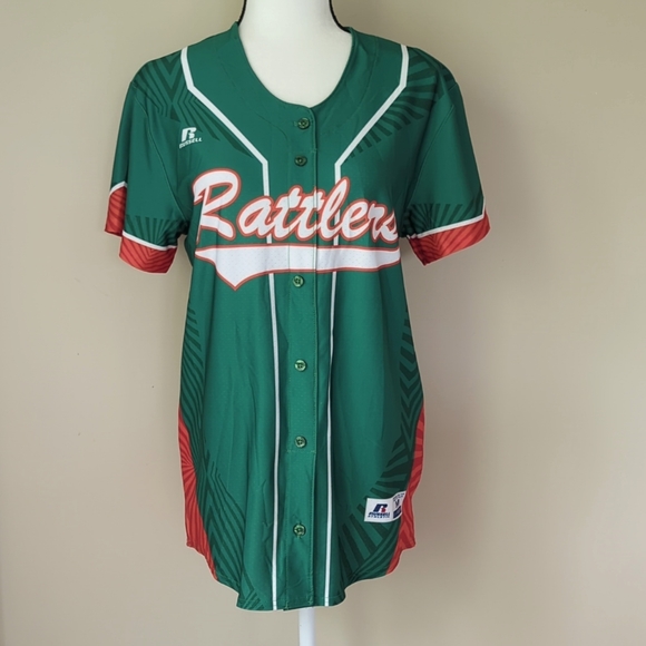 NWT Russell Athletics Rattlers Sublimated Dri-Power #17 Jersey M Green - Picture 2 of 16